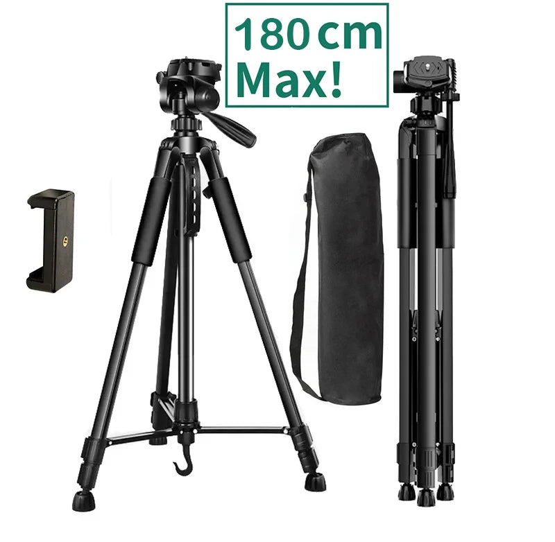 210cm Camera Tripod Aluminum Travel Tripods Compatible with DSLR SLR Canon Nikon iPhone Video Live Stream Vlogging Photography