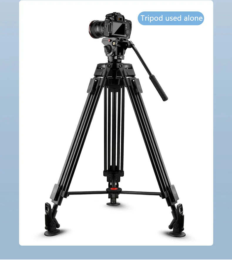 Professional Heavy Duty Video Tripod 75 Inches Aluminum Alloy 360 Degree Fluid Drag Head For Camcorder/dslr Head Camera Tripod