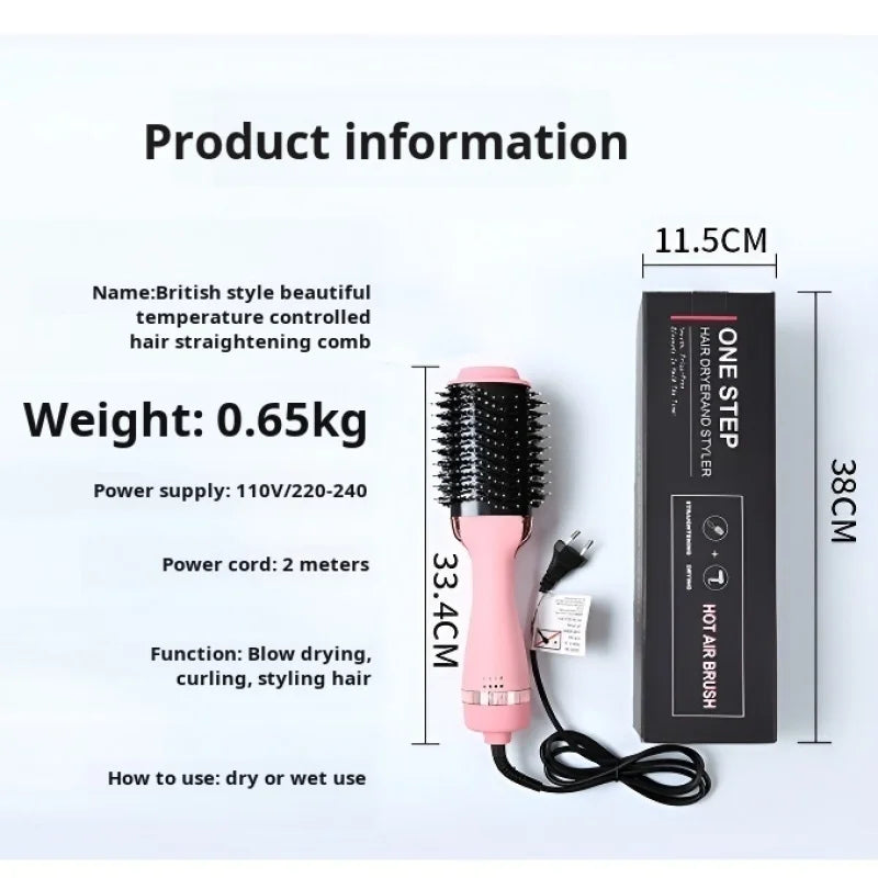 Home Portable Hot Air Comb Delicate Curler Rubber HighLooking Temperature Control Adjustable Comb