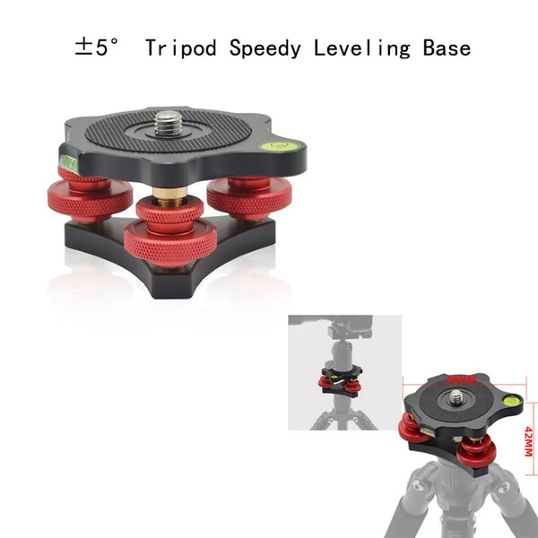 Tripod Speedy Leveling Base Leveler Adjusting Base Panning Level Plate With Bubble Level for Canon Nikon DSLR Camera Sony a7siii