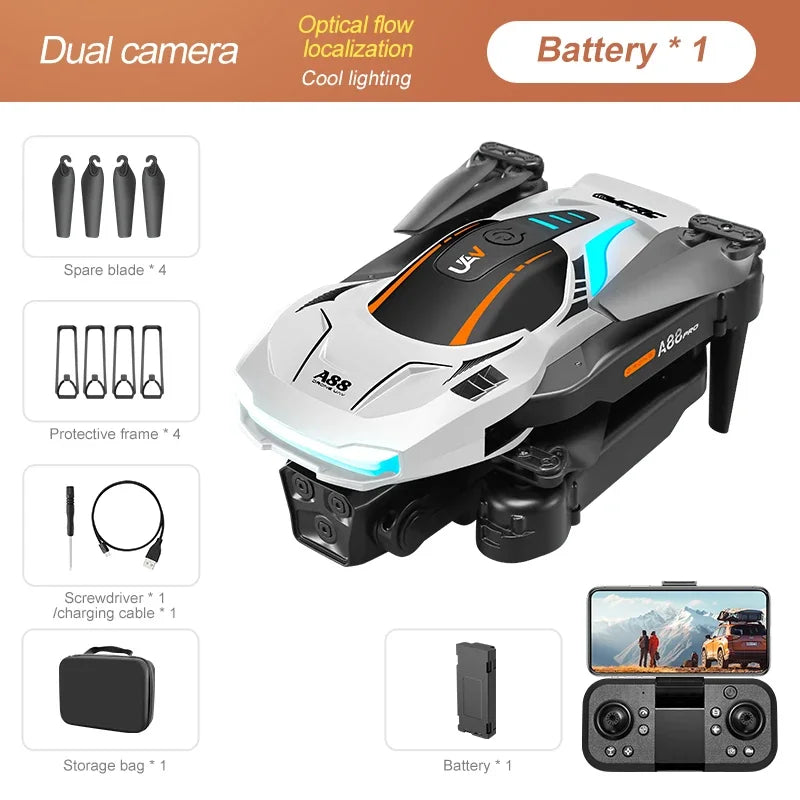 10000m A88 Drone 8k Gps Professional High Definition Dual Camera 5g Obstacle Avoidance Optical Flow Positioning Drone Toys