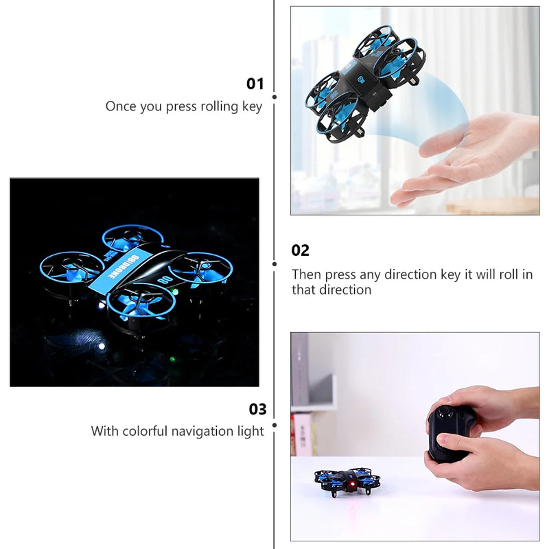 Mini LED RC Quadcopter Portable One Key Take Off Landing RC Helicopter Plane RC Drone LED RC Drone