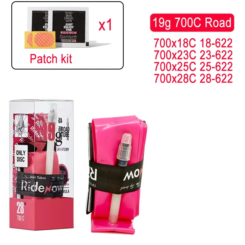 Ridenow TPU Bike Inner Tube Ultralight Road Bike Camera 700x18 23 25 28 32 35 37 40 47C MTB Bike Tube 29x1.5 1.75 French Vavle