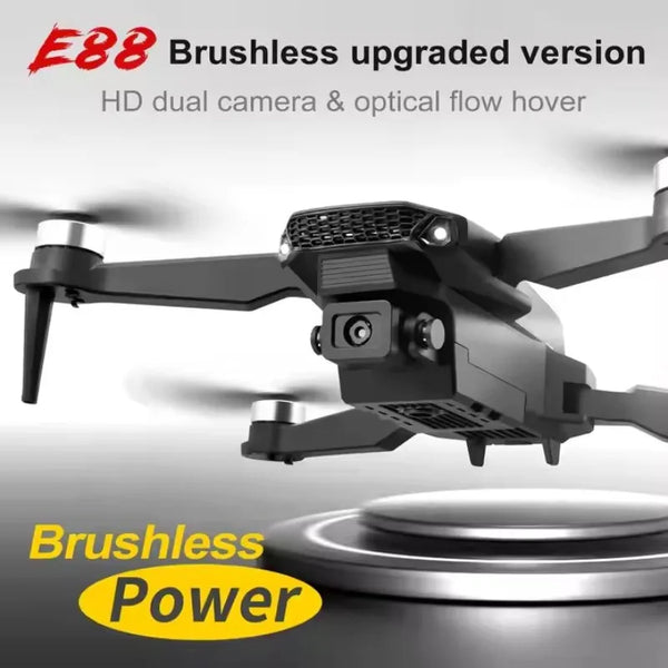 E88EVO Brushless Power Optical Flow Positioning Foldable Remote Control Aircraft Drone 4K FPV Camera Children's Toy RC Drone