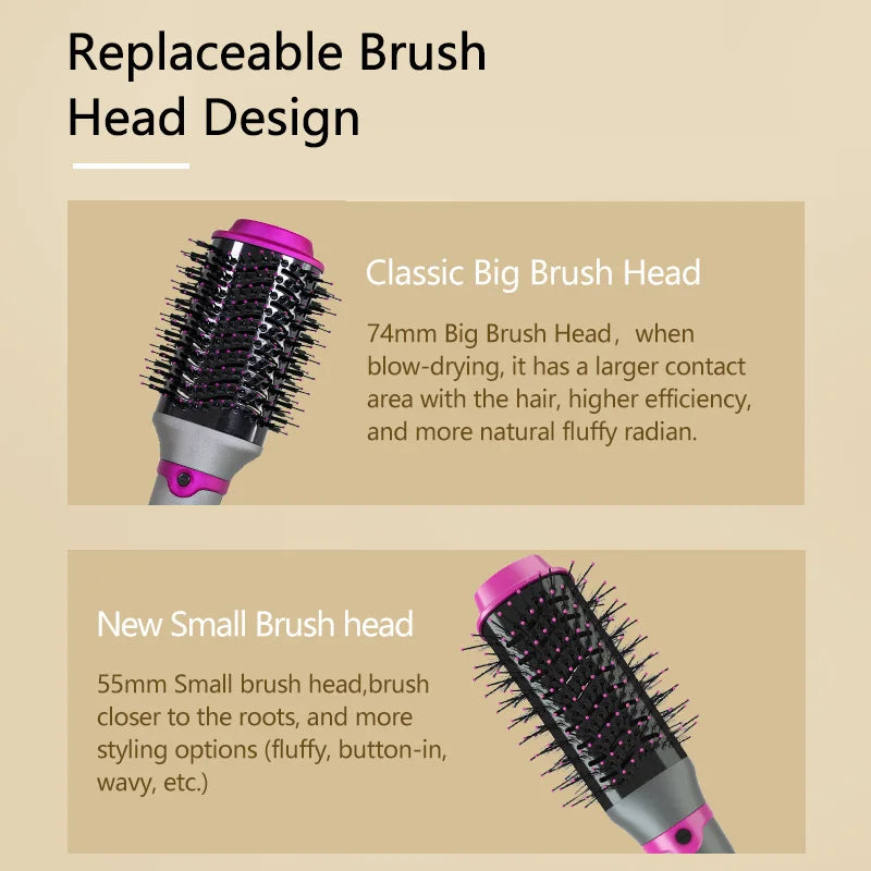 Kinseibeauty One Step  Hair Dryer Brush Hot Air Paddle Styling Brush Negative Iron Generator Curling Combair Straight hair comb