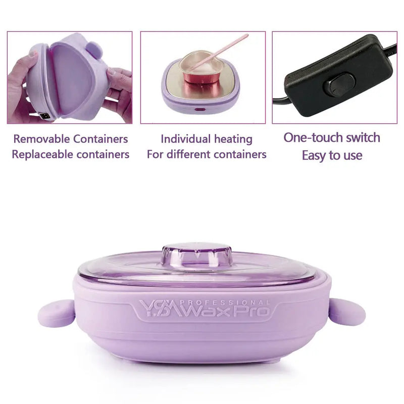 Wax Therapy Machine Wax Heater Foldable Silicone Wax Pot Heating Melting Wax Beans Electric Wax Heater for Hair Removal