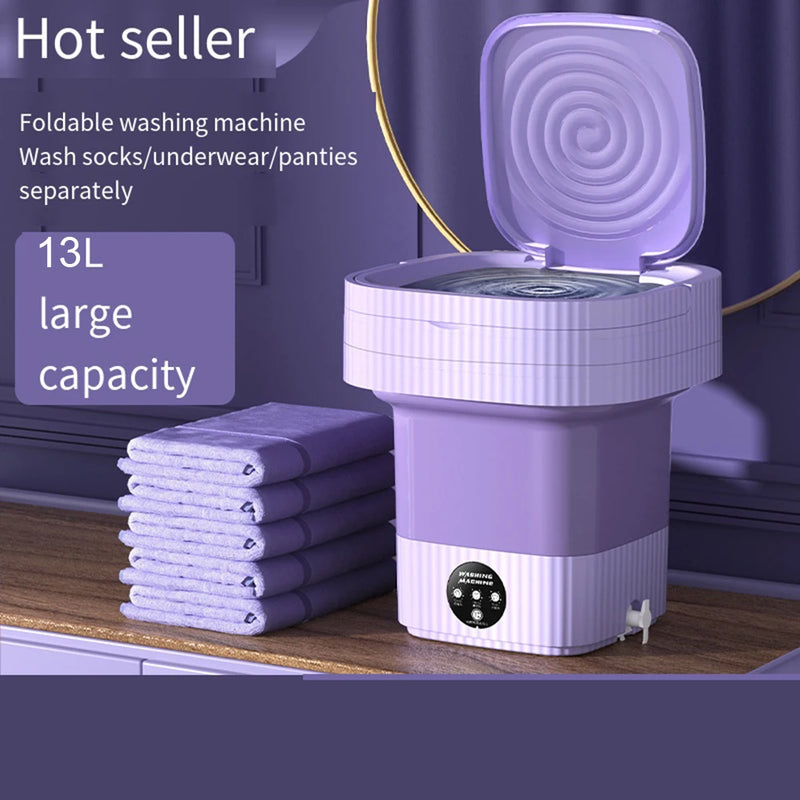 Foldable Portable Washing Machine 6L Big Capacity with Dryer for Clothes Travel Home Socks Underwear Mini Folding Washer UK AU