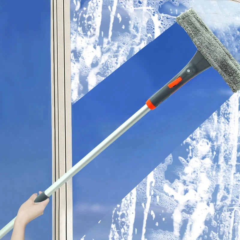 Window Spray Mop 175cm Pole With Espatula Silicone Cleaning Mop Glass Window Cleaner Washing Dust Cleaner Brush Dry Wet Tools