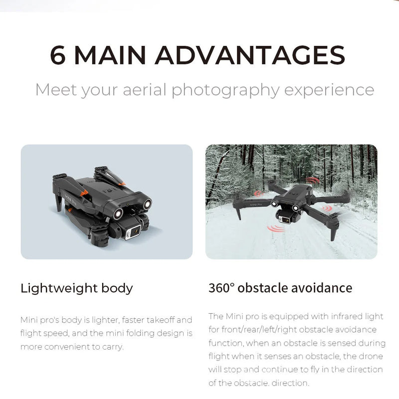 H63 RC Drone 4K Dual Camera Professional 360 Obstacle Avoidance Foldable RC Quadcopter Helicopter Mini Dron Children's Toys Gift