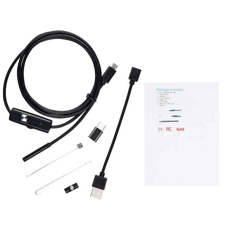 5.5 / 7.0 mm IP67 Waterproof Endoscope Camera 6 LEDs Adjustable USB Android Flexible Inspection Borescope Cameras for Phone PC