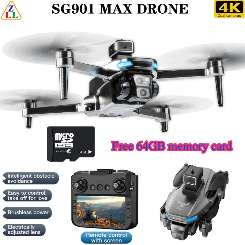 4.5-inch ultra large screen 8K professional high-definition FPV brushless obstacle avoidance RC with 64G memory card included