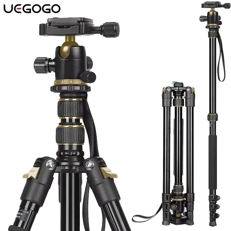 UEGOGO C11 210cm Portable  Aluminum Alloy Tripod Universal Camera Phone Lightweight Stand Tripod for DSLR Camera Smartphone