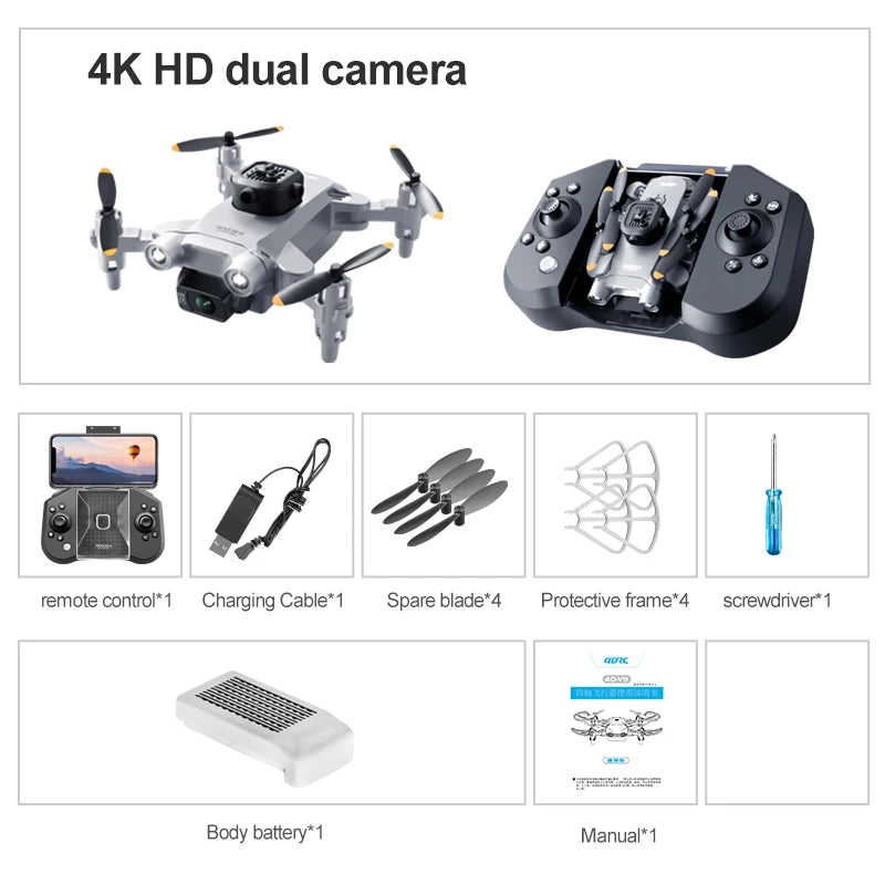 XIAOMI 2024 V30 Mini Drone with Camera HD 4K FPV RC Drones Profesional Five-sided Obstacle Avoidance Helicopter Drone Toy Gift