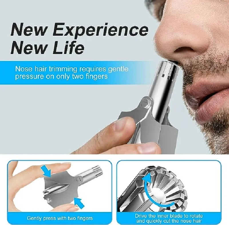 Nose Hair Trimmer for Men Stainless Steel Manual Shaver Suitable For Nose Hair Razor Washable Portable Nose Hair Trimmer 1set