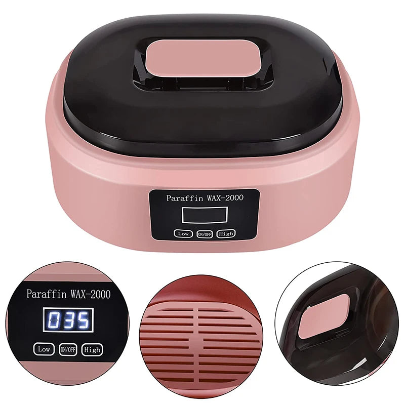 Paraffin Heater 2L Capacity Square Wax Bean Machine Hair Removal Wax Machine Paraffin Wax Therapy Moisturizing Heat Therapy