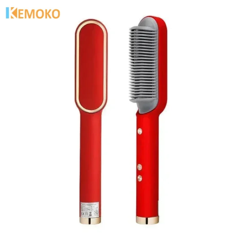 New Hair Straightener Quick Heated Electric Hot Comb Hair Straightener Professional Mini Negative Ion Hair Care Hairstyle Brush