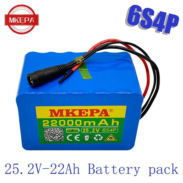 6s4p 24V 22Ah 18650 Battery Pack Lithium Ion Battery 25.2V 22000mAh Bicycle Moped Power Tools Battery pack with BMS