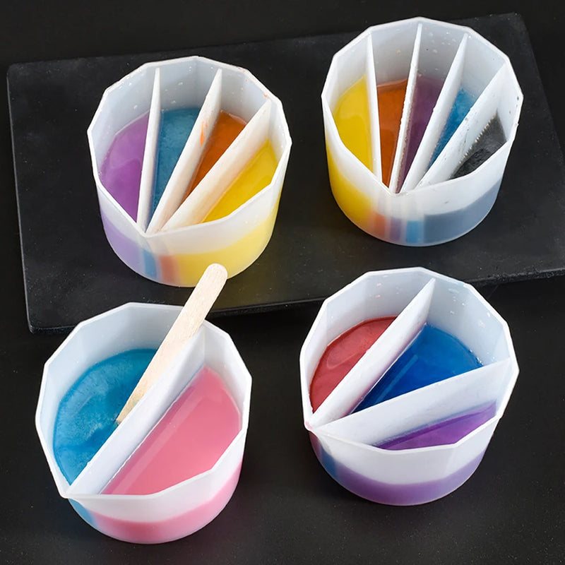 2/3/4/5Grids Silicone Distributing Cup Liquid Pigment Resin Color Mixing Cup Resin Cup for DIY Epoxy Resin Crafts Making Tools