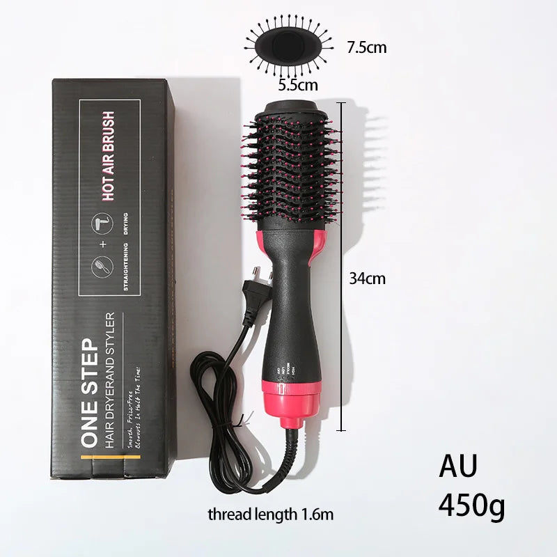 2024 Upgraded Gold Hot Air Comb Wet & Dry Rolling Straight Multi-Purpose Ladies Comb Drying Styling Comb Durable & Portable