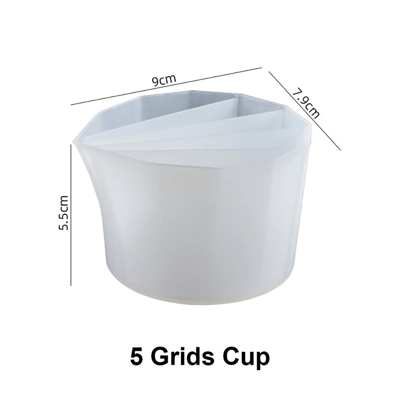 2/3/4/5Grids Silicone Distributing Cup Liquid Pigment Resin Color Mixing Cup Resin Cup for DIY Epoxy Resin Crafts Making Tools