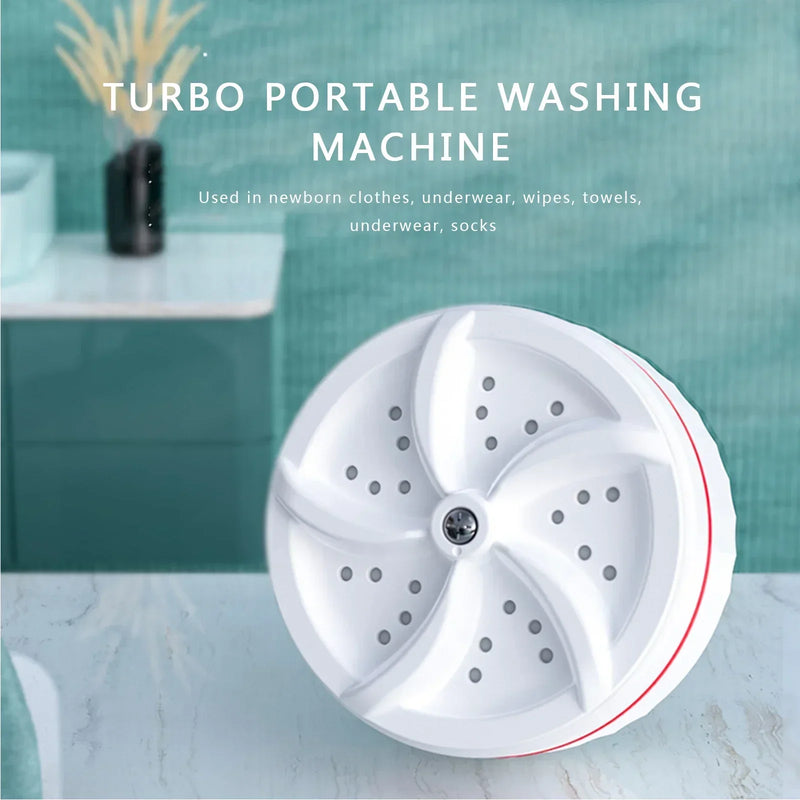 Mini Ultrasonic Turbo Washing Machine Portable USB Powered Removes Dirt Washer Clothing Cleaning Washing Machine For Travel Home