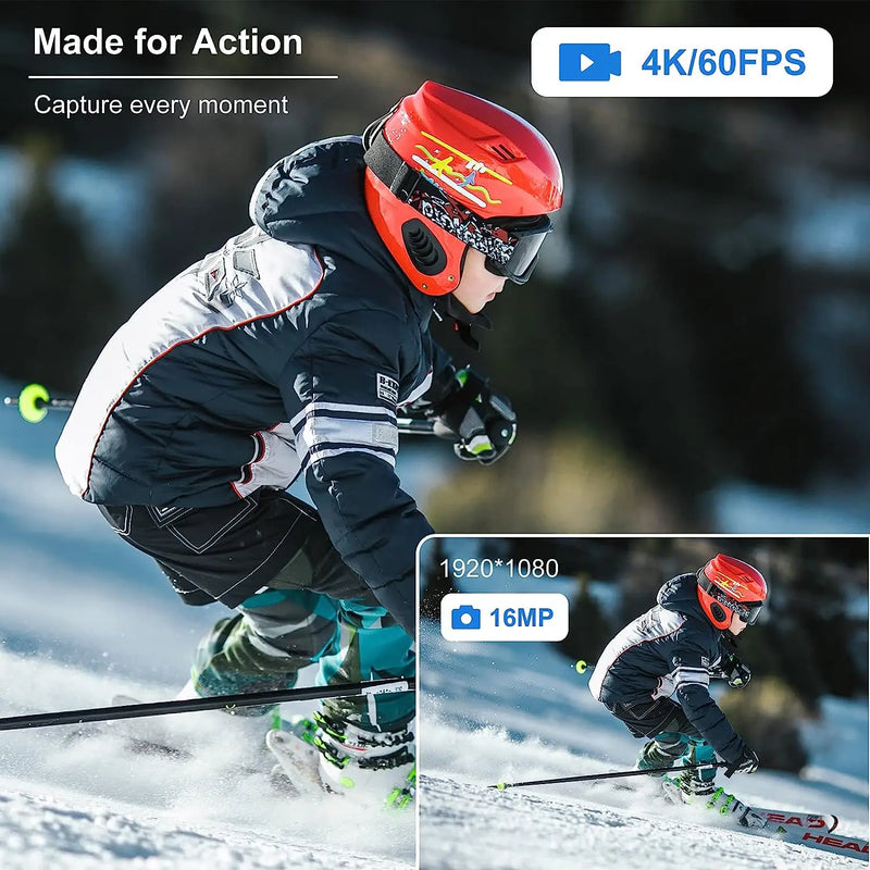 5K Action Camera 4K 60FPS WiFi Outdoor sports DV EIS Dual Screen Touch Body Waterproof Action Camera for Vlog