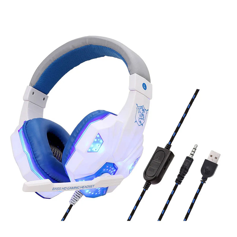 Headband Gaming Headset HiFi Stereo Sound Mute Noise Canceling Gaming Headset with Microphone Breathing Lights