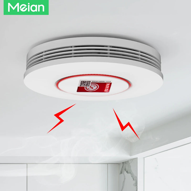 Meian Tuya Zigbee Smoke Sensor Fire Protection Smoke Detector Fire Alarm Home Security System Firefighter Work for Smart Life