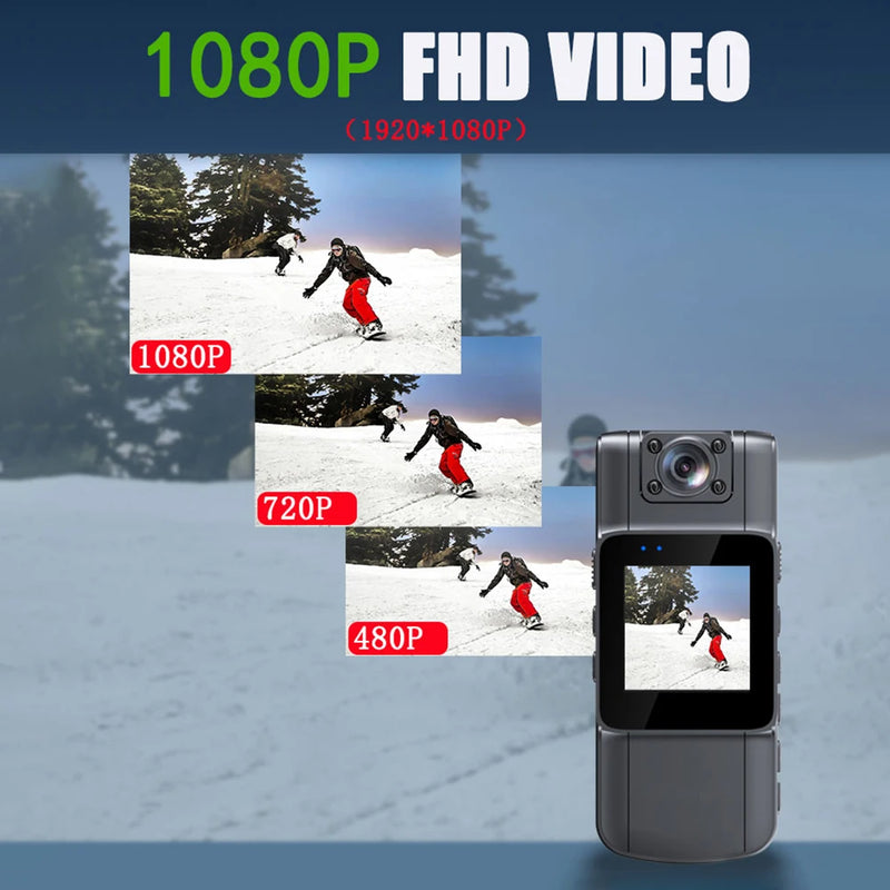 A39 Full 1080P HD Mini Camera 2500mAh Camcorder Body Worn Police Cam Small 180° Rotating Bike Camera Sports DV Car DVR