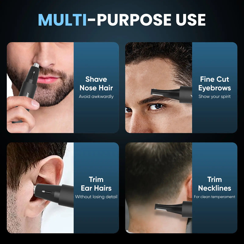 Sejoy 2in1 Electric Nose Hair Trimmer For Men Women Portable Men Mini Electric Ears Nose Eyebrow Facial Hair Clipper Trimmer