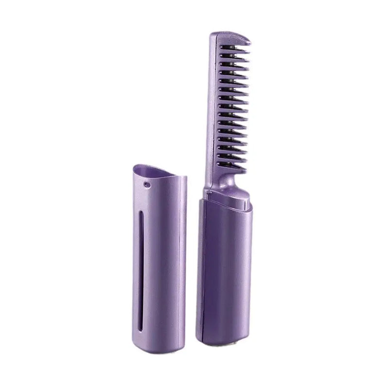 2In1 Wireless Hair Hot Comb Mini Usb Charging Straightener Portable Care Negative Ion Fast Hair Hair Styling Heating Tools C9W4