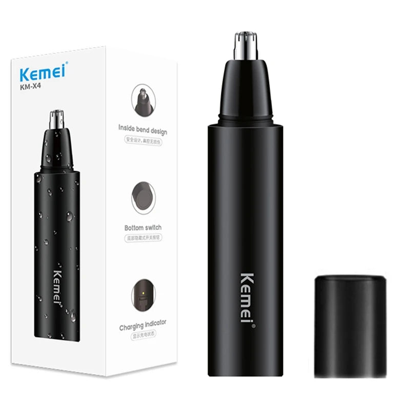 Kemei Electric Mini Nose Trimmers Portable Ear Nose Hair Shaver Clipper Waterproof Safe Removal Cleaner Waterproof Rechargeable