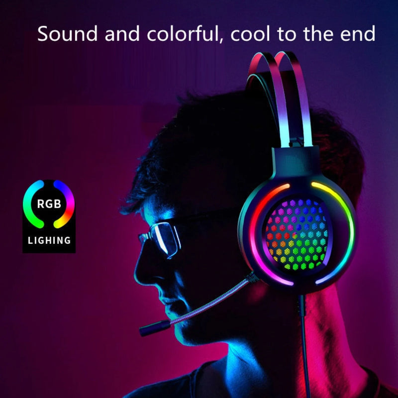 1PCS  H500 RGB Gaming Headphone 3.5mm Surround Sound Computer  Headset Earphones Microphone  PS4  -one