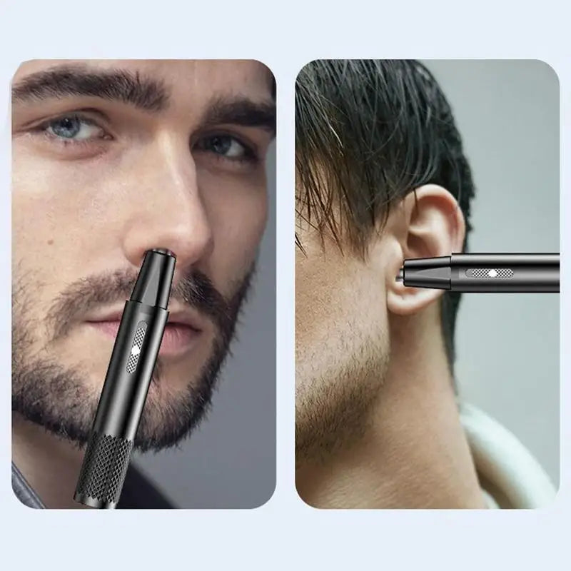 Portable Electric Ear Nose Hair Trimmer Washable Nose Trimmer Head + Shaver Head Hair Removal Shaving Tool USB Rechargeable