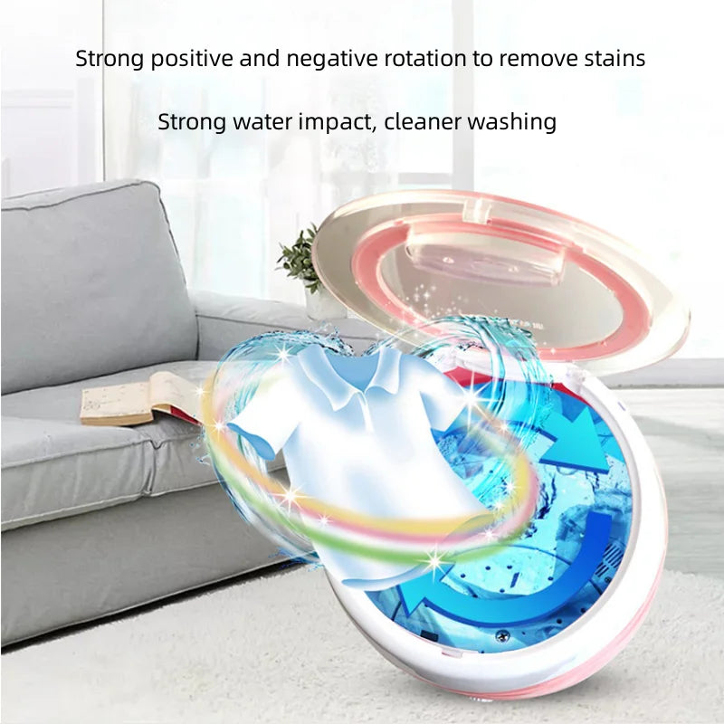 Portable Folding Washing Machine Dehydration Basket Dry Water Electric Washing Machine Small Household 2.6kg Large Capacity