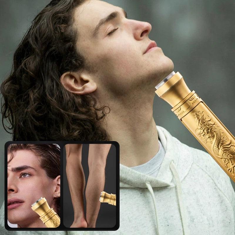 Gold Ear And Nose Hair Trimmer For Men 360 Rotating Dual-Blade Electric Shaver Professional Ear Nose Hair Clipper Razor Facial H