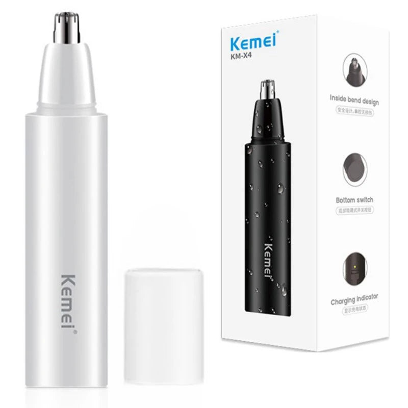 Original Kemei Professional Nose Trimmer For Men&Women Rechargeable Electric Ear Trimmer Nose Hair Removal Ear Cleaner Washable