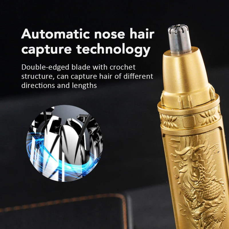 2-IN-1 Electric Nose Hair Trimmer Portable Nose Ears Hair Trimmer for Men Rechargeable Painless Clipper