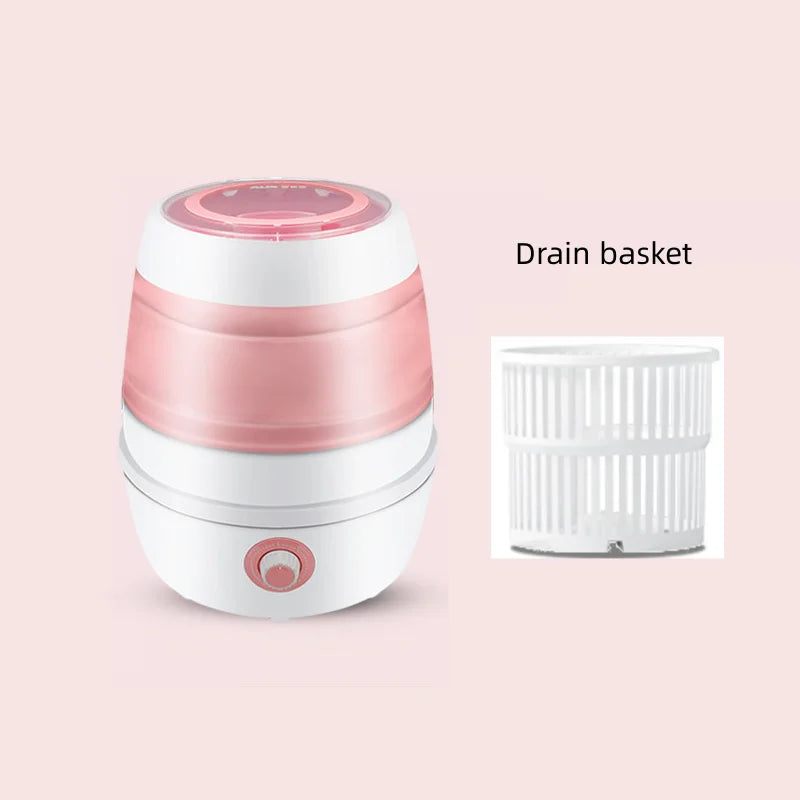 Portable Folding Washing Machine Dehydration Basket Dry Water Electric Washing Machine Small Household 2.6kg Large Capacity