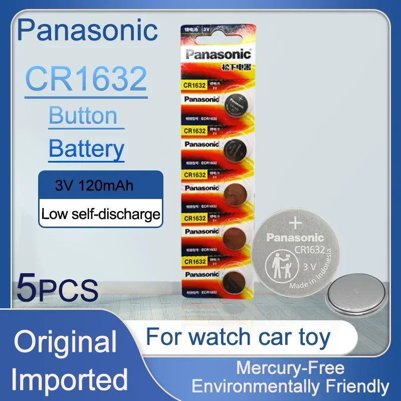 5Pcs-20Pcs Panasonic 3V CR1632 Button Batteries Cell Coin Lithium Battery For Watch Electronic Toy Calculators