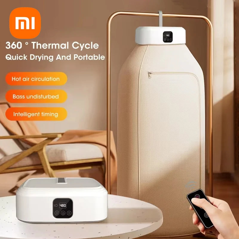 Xiaomi 600W Folded Smart Electric Clothes Dryer Hang Ultraviolet Dryer Machine Portable Travel Remote Control Warm Air Dryer New