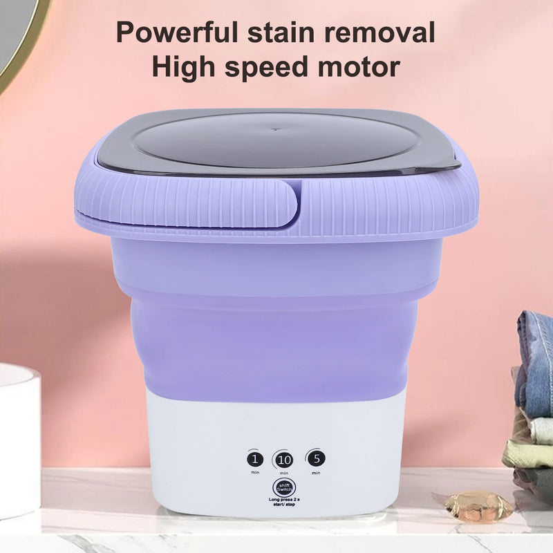 Folding Mini Washer, 9L Foldable Washing Machine USB Powered Large Capacity Multifunction Portable Small Washer Dryer for Baby