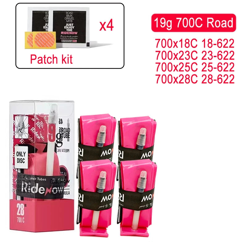 Ridenow TPU Bike Inner Tube Ultralight Road Bike Camera 700x18 23 25 28 32 35 37 40 47C MTB Bike Tube 29x1.5 1.75 French Vavle