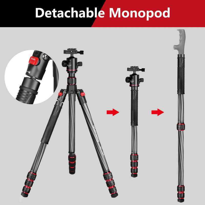 Mobile Camera Tripod Professional Carbon Fiber  Stand for Canon Nikon DSLR  Travel horizontal photography Max load 8KG 28mm Tube