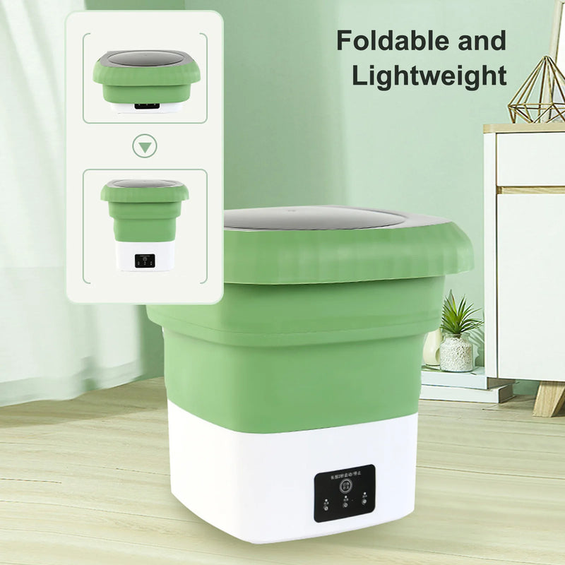 Folding Mini Washer, Folding Washing Machine 9L Lightweight Portable Mini Washer for Underwear Socks Infant Clothes for Travel