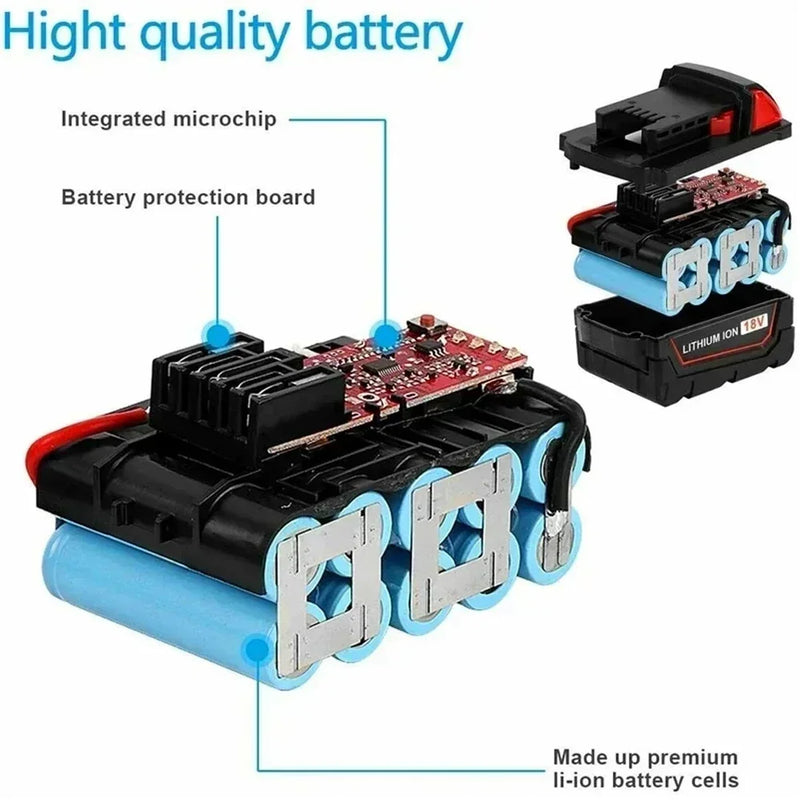 New Milwaukee 18V 12000mAh Apply To M18 48-11-1815 48-11-1850 2646-20 2642-21ct Replacement Lithium Battery for Milwaukee