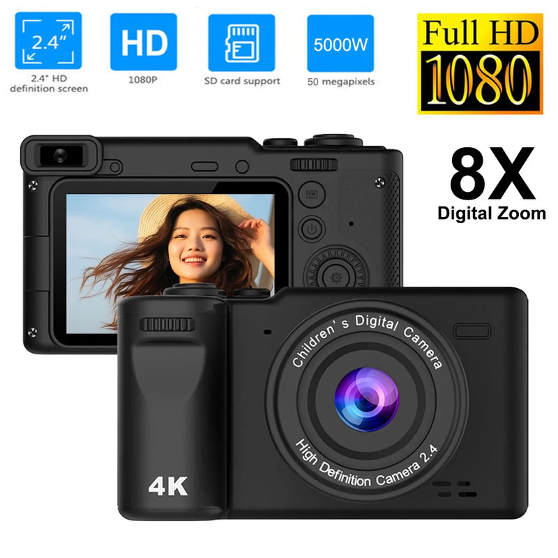 Digital Camera Autofocus Vlogging Camera HD 50MP with 2.4" Large Screen Camcorder Camera For kids Beginner Camera 8x Dual Camera