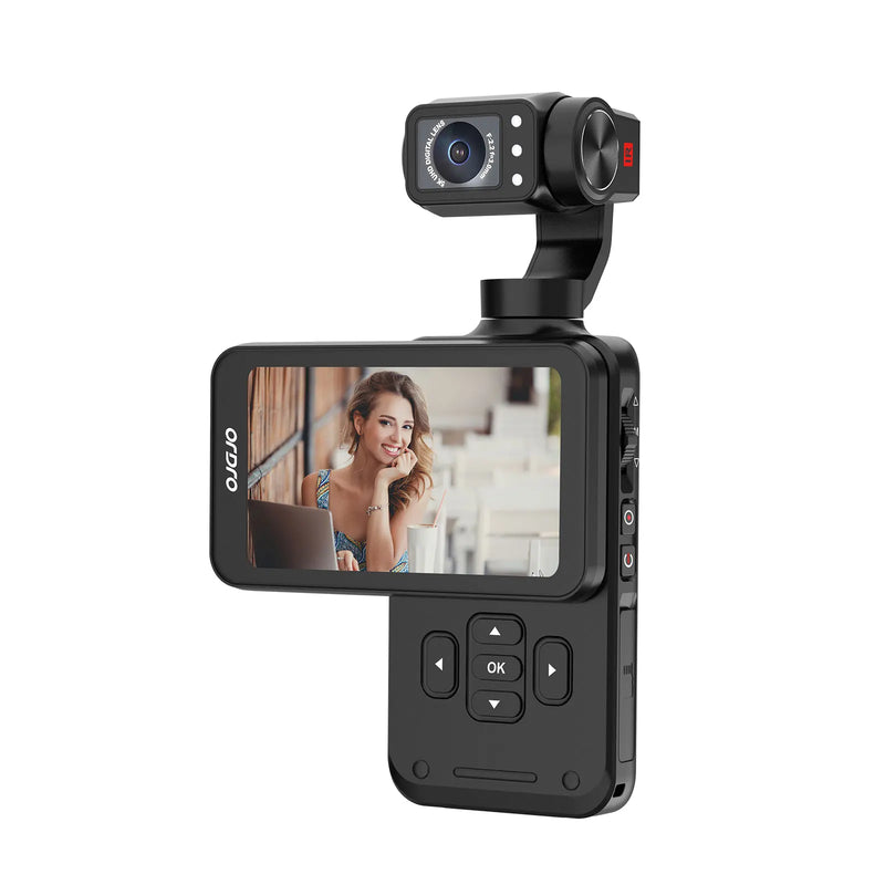 Ordro M5 Vlog Action Pocket Camera 5K 3-Axis Anti-shake Digital Video Camcorder 3.5" Screen Face Tracking IR Night Vison