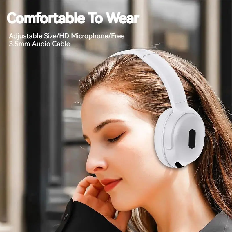 Foldable Wireless Headphones Bluetooth Sports Earphones Hifi Stereo Noise Cancelling Headphones with Mic Over Ear Gamer Headsets