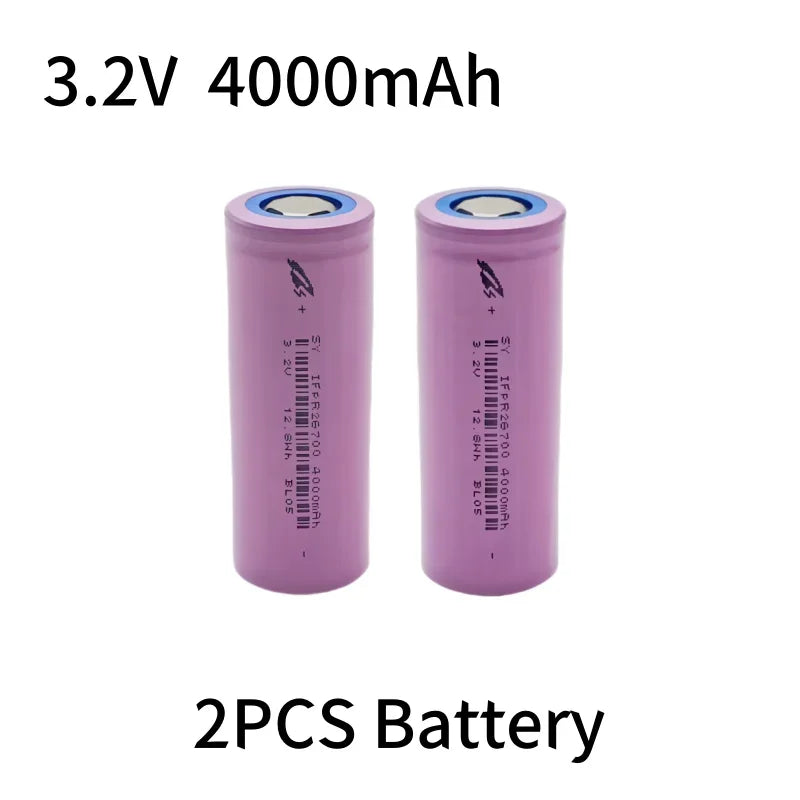 26700 3.2V 4000mAh LiFePO4 Rechargeable Battery lpega DIY Suitable for LED Flashlights and Lithium-ion Battery Packs